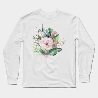 Flamingo Flower Long Sleeve T-Shirt